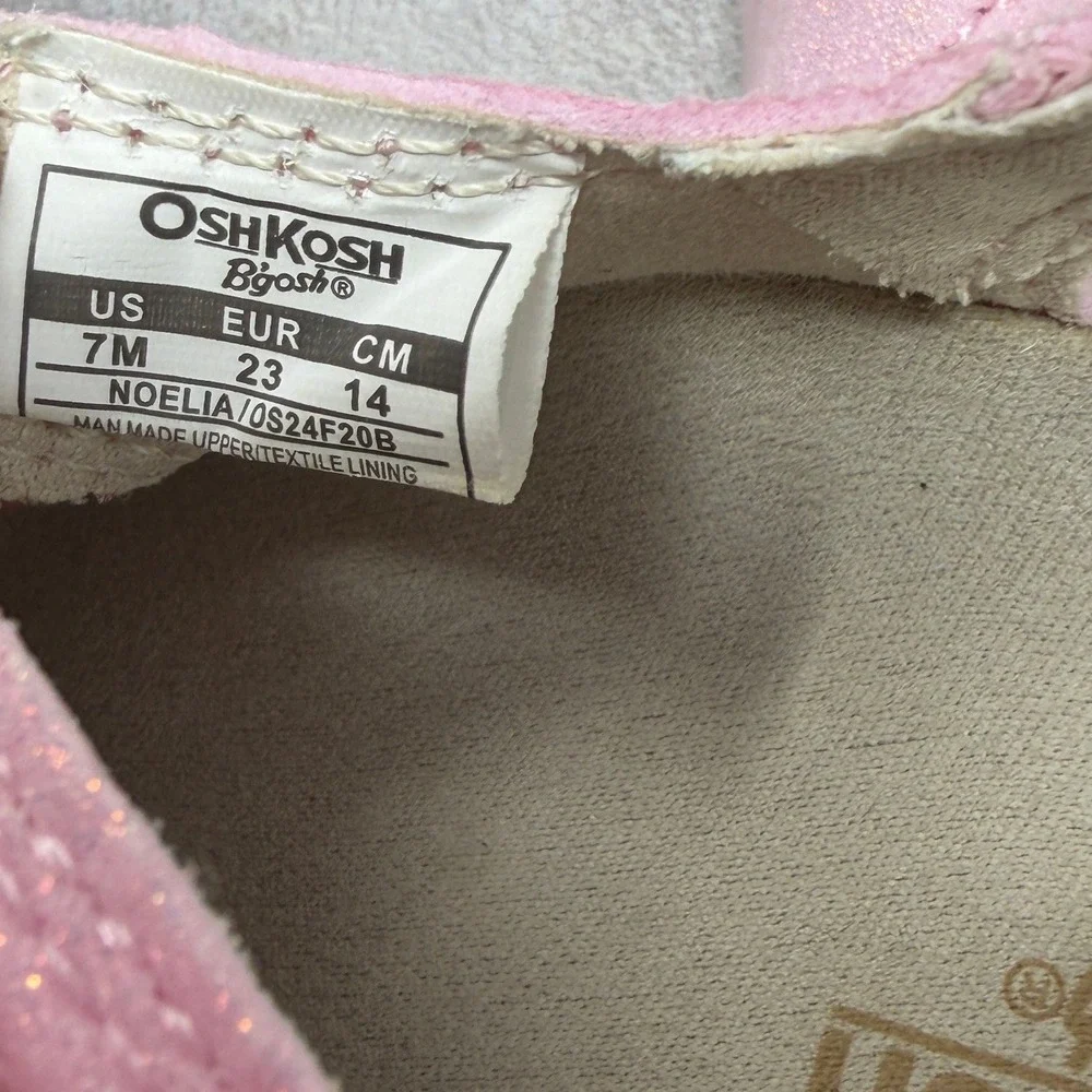 OshKosh Bgosh Noelia Pink Shimmer Double Strap Sandals Toddler Girls Size 7M